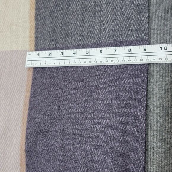 Woolrich Cape Shawl Wrap Womens Purple Herringbone Plaid Fringed Blanket Poncho - Picture 6 of 10